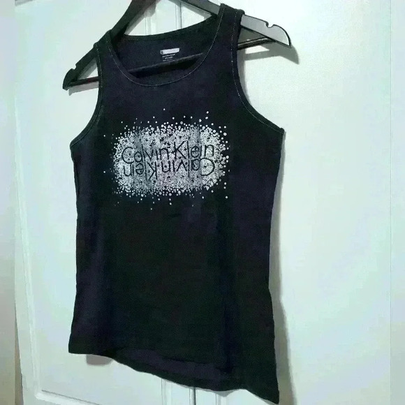 Calvin Klein Womens Tank Top with Shimmering Sparkle Detail - Picture 3 of 11